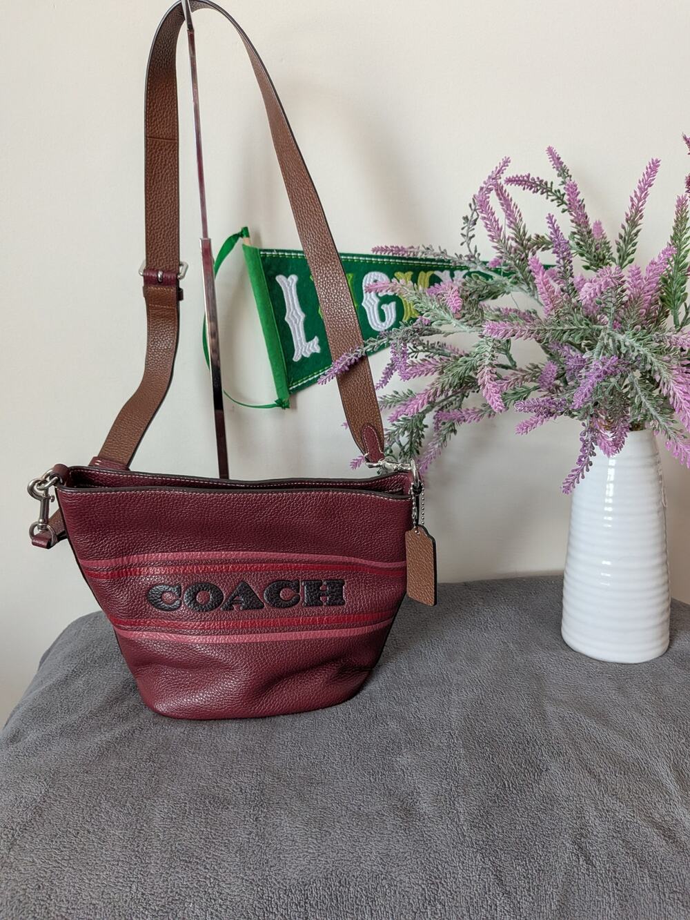 Coach Logan Duffle with stripe